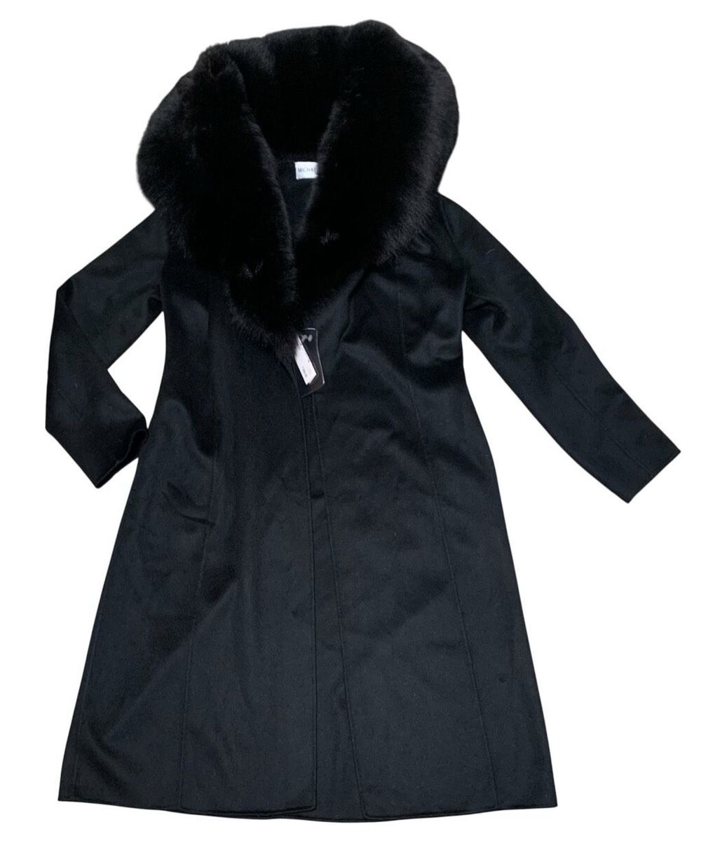 NWT Michael Kors VINTAGE Cashmere Fox Fur LONG COAT CAPE sz S $7500
